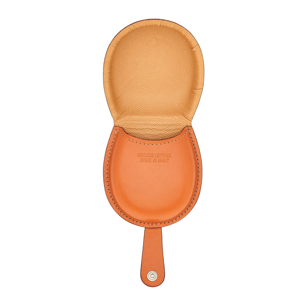 Men's coin purse in leather color caramel