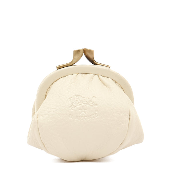 Women's coin purse in leather color milk