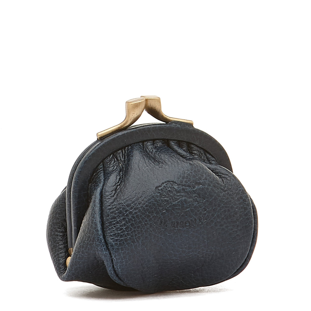 Porta spiccioli da donna in pelle colore blu