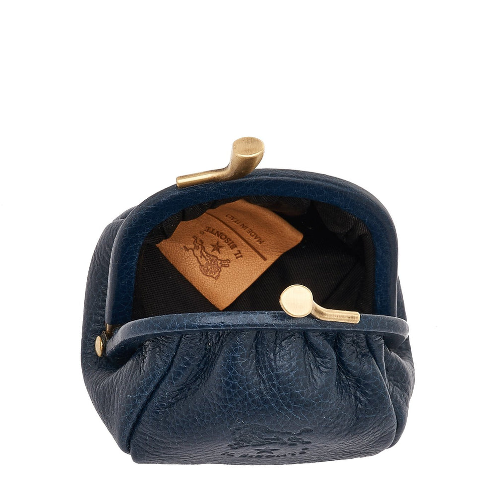 Porta spiccioli da donna in pelle colore blu