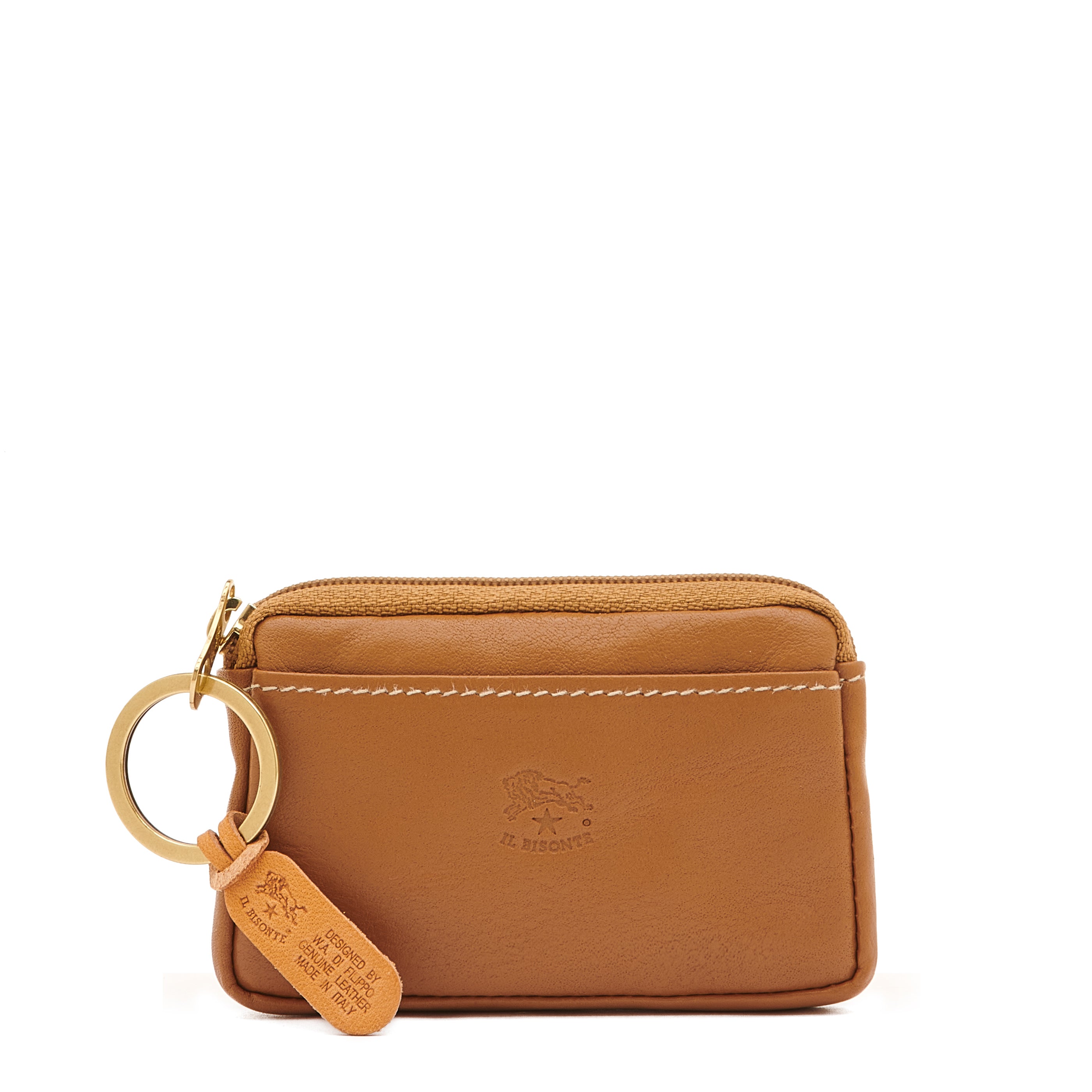 Coin purse in leather color gianduja