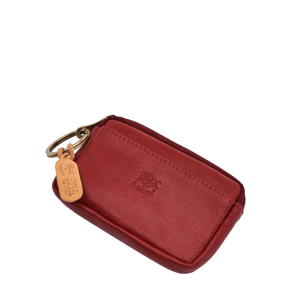 Coin purse in leather color red