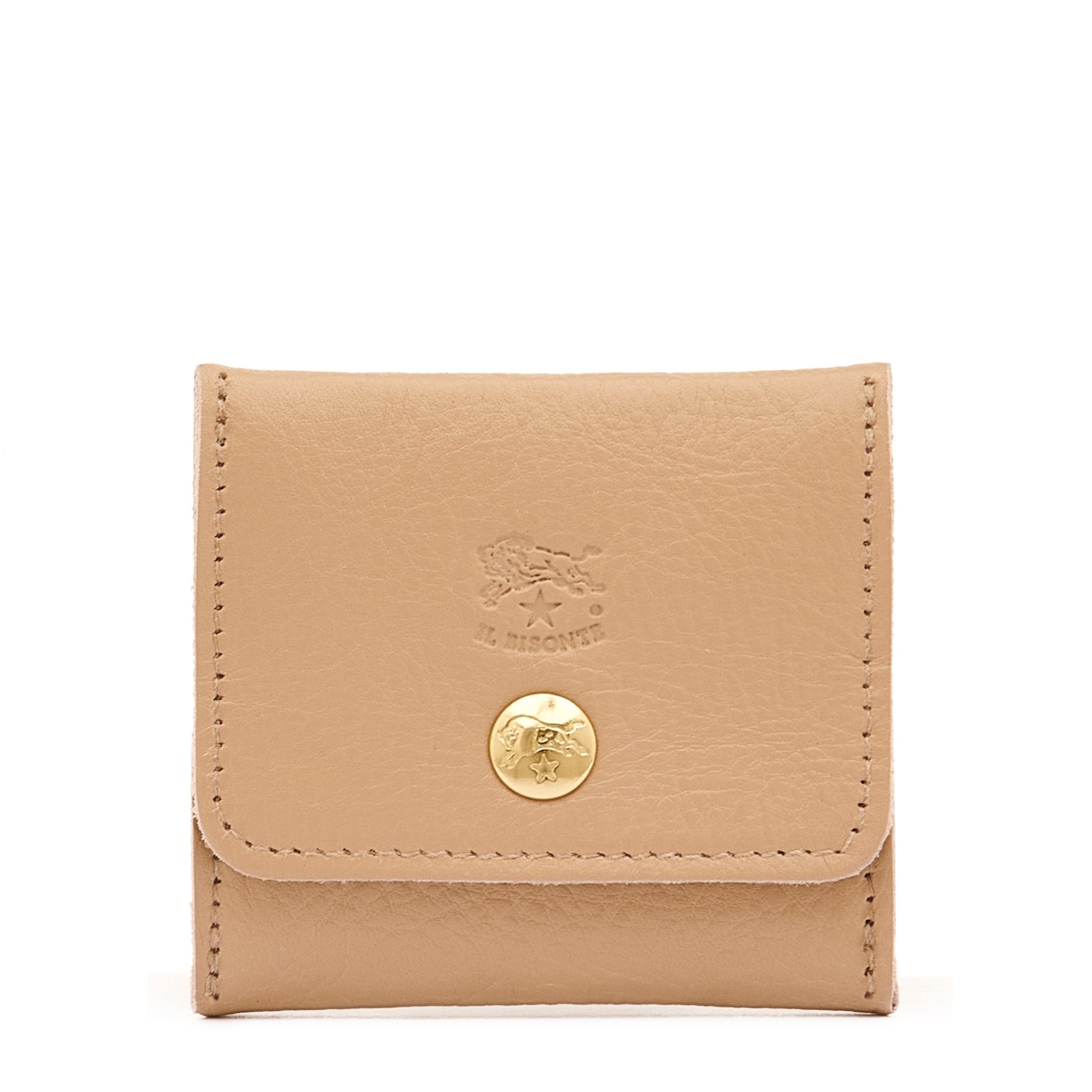 Porte monnaie en cuir couleur cafè au lait