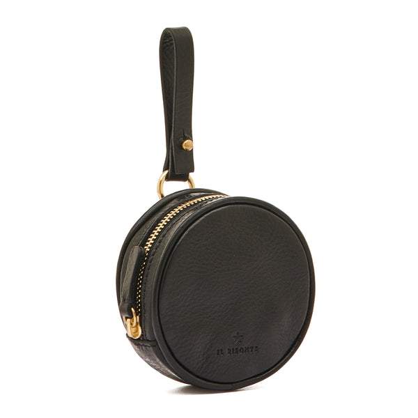 Oliveta | Women's coin purse in leather color black