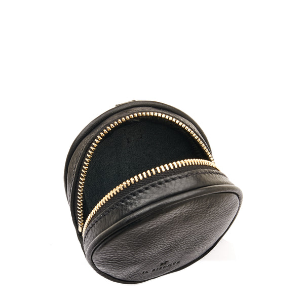 Oliveta | Women's coin purse in leather color black