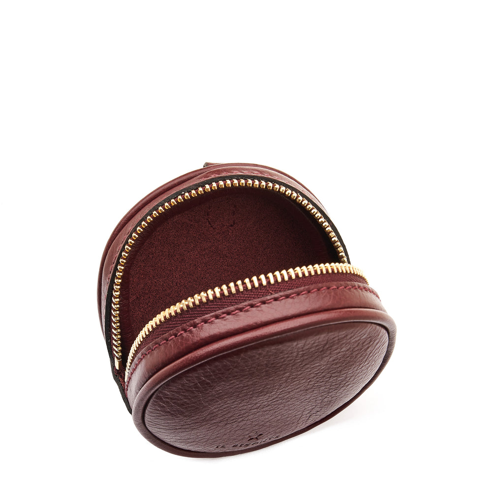 Oliveta | Women's coin purse in leather color black cherry