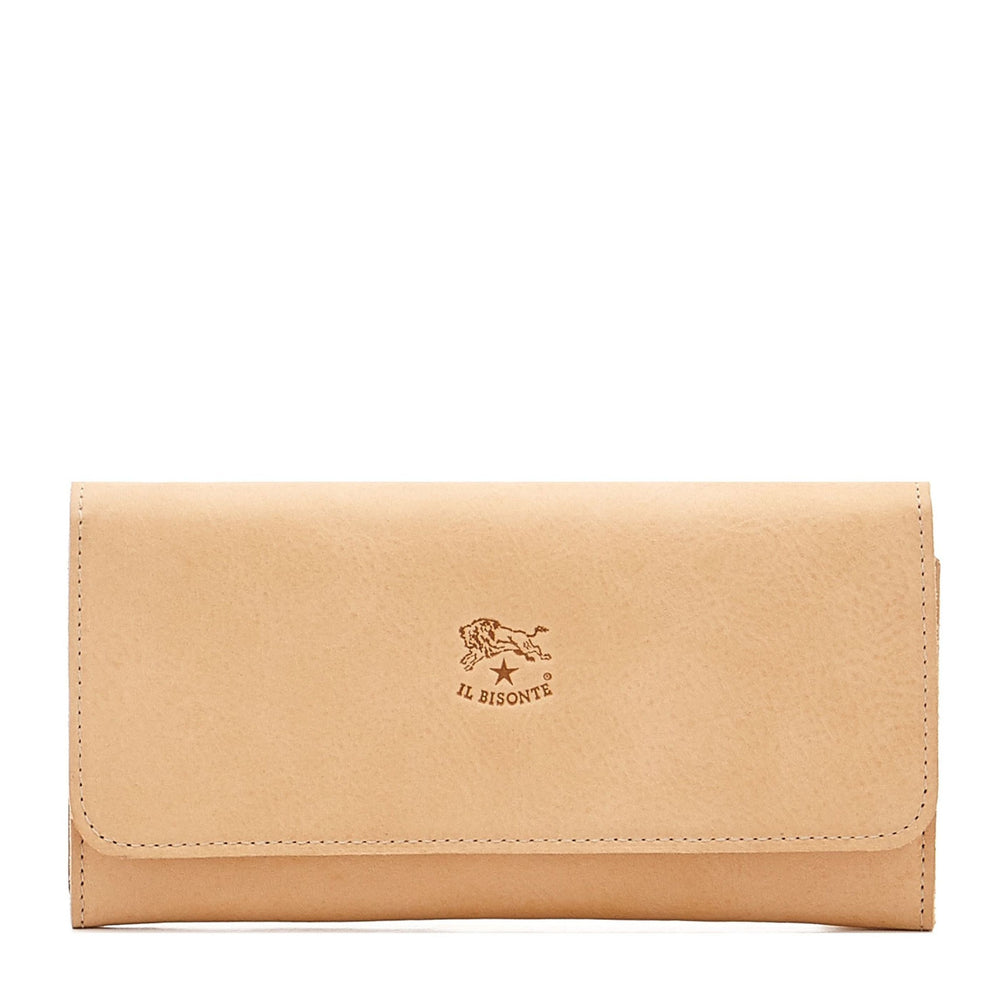 Women's continental wallet in calf leather color natural