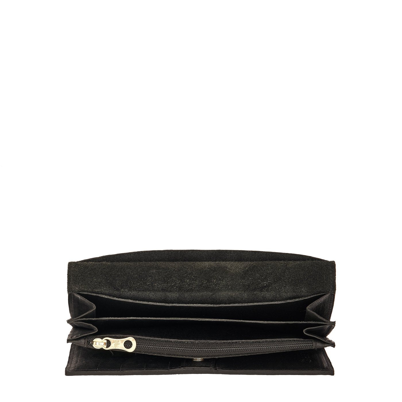 Women's continental wallet in vintage leather color black
