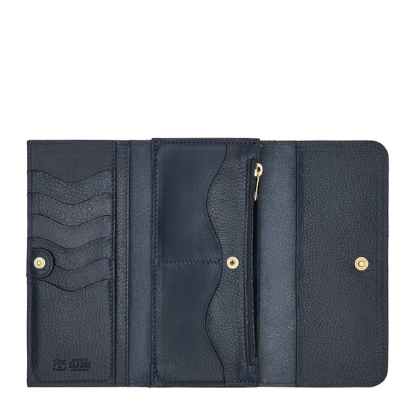 Portafoglio continental da donna in pelle colore blu