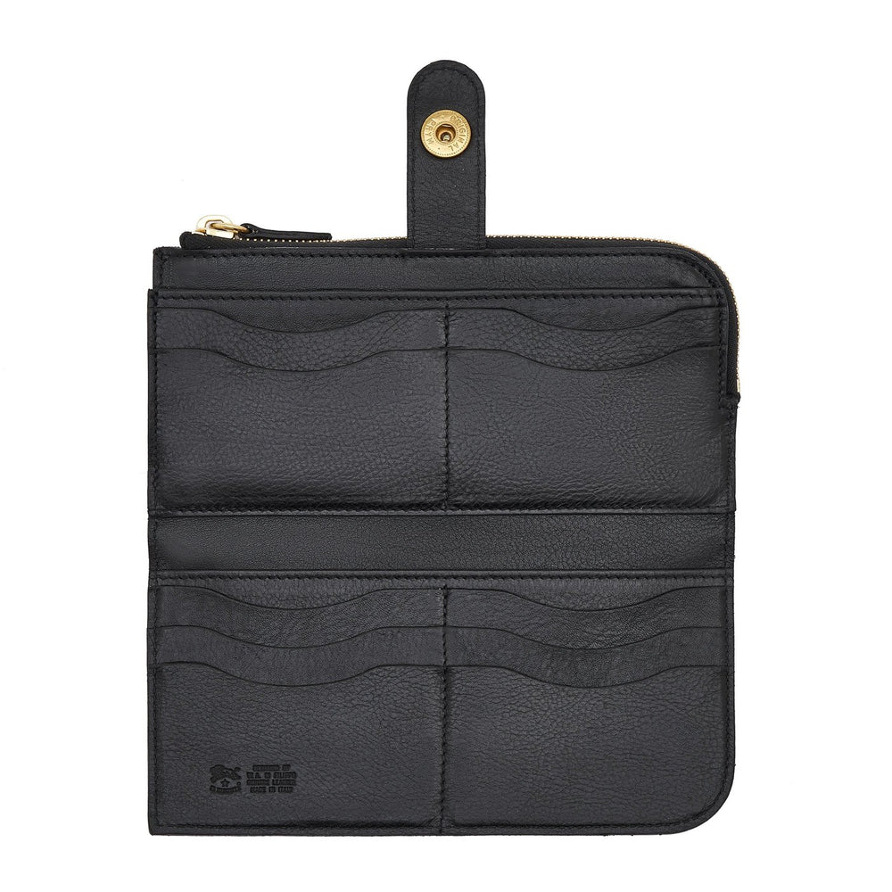 Women's continental wallet in leather color black