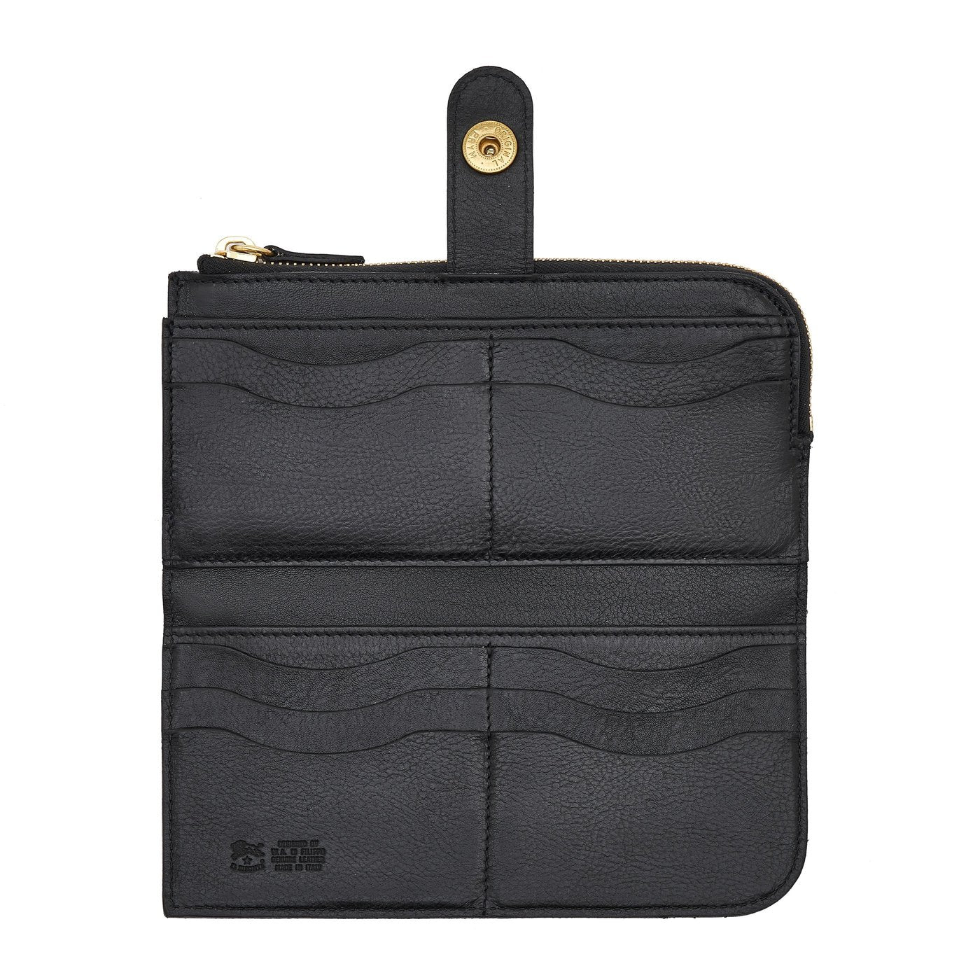 Women's continental wallet in leather color black