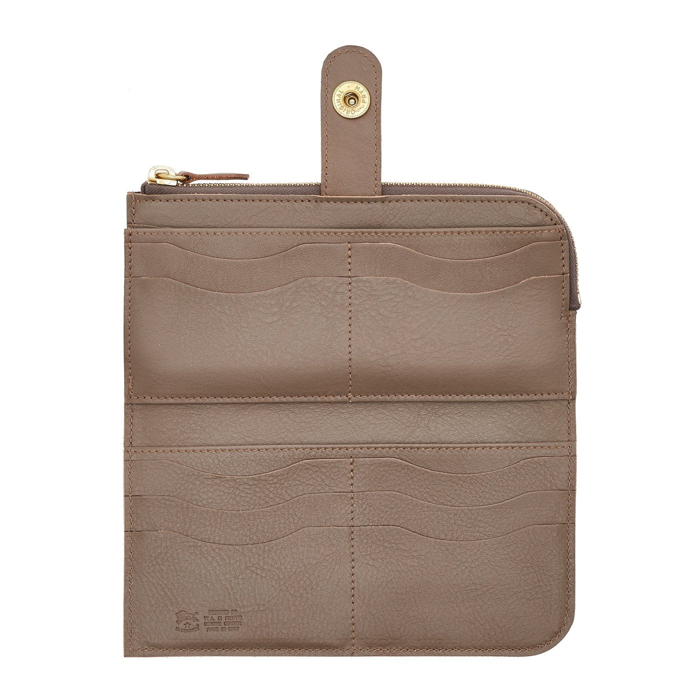 Women's continental wallet in leather color light grey