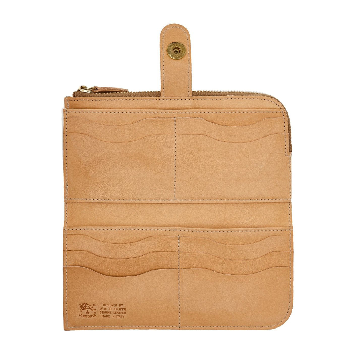 Women's continental wallet in leather color natural