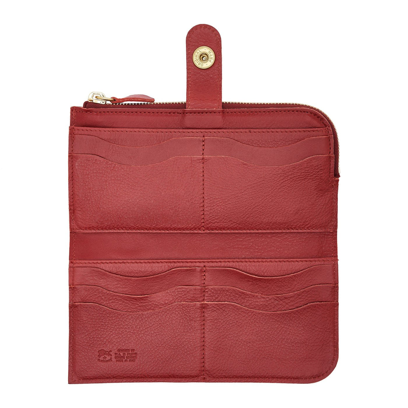 Women's continental wallet in leather color red