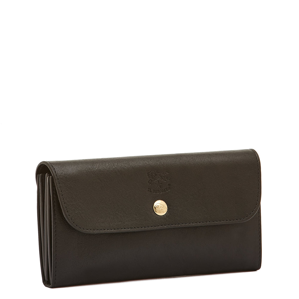 Siena | Portefeuille Continental pour Femme en Cuir De Veau couleur Noir