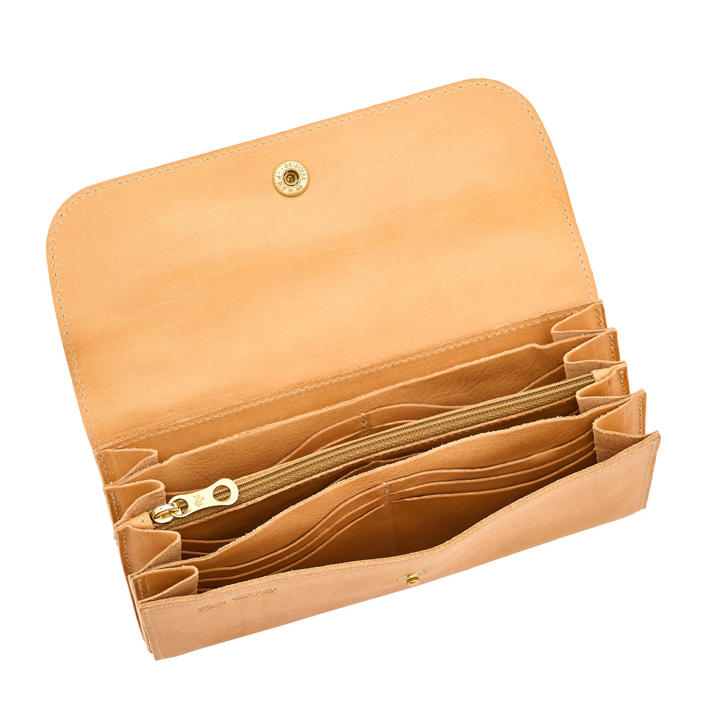 Siena | Women's continental wallet in leather color natural