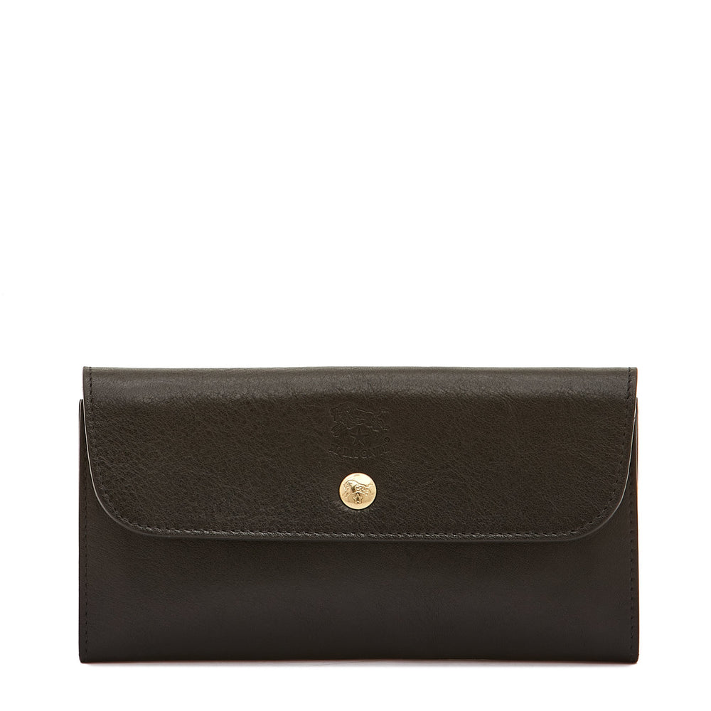 Siena | Women's continental wallet in leather color black