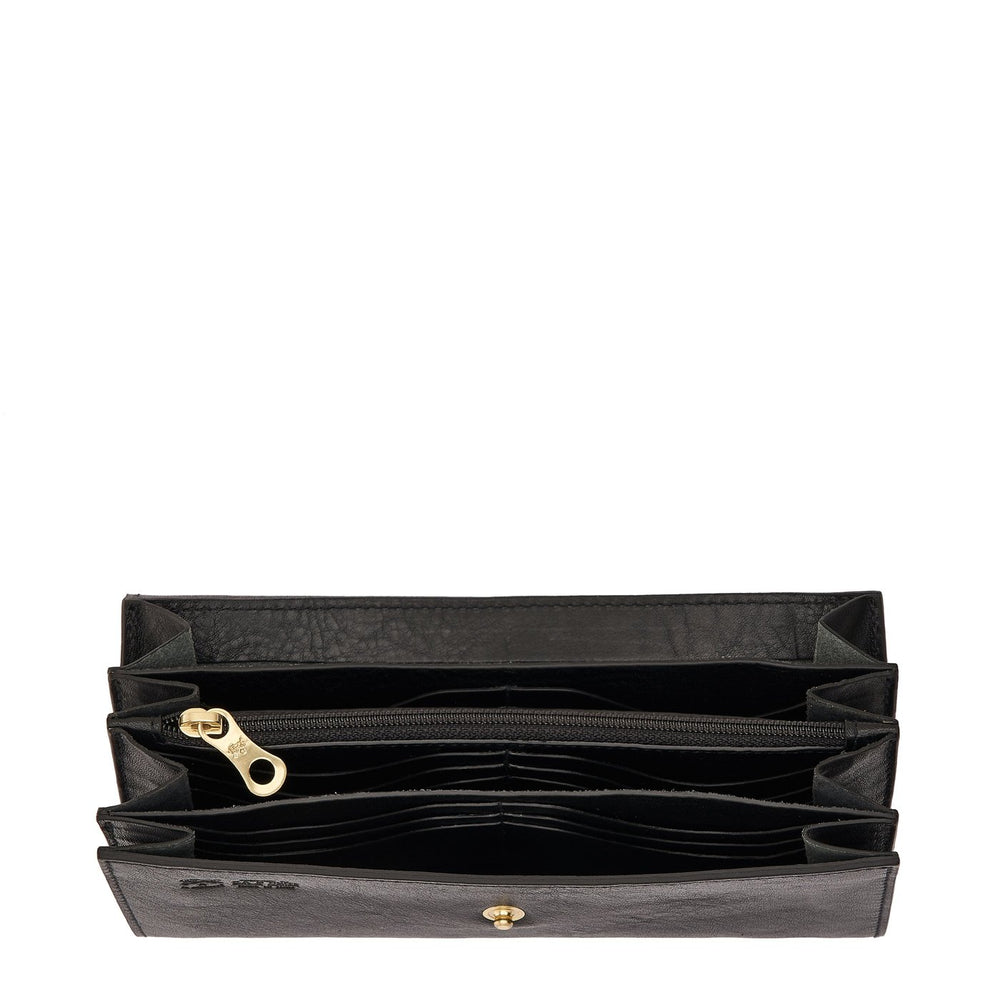 Siena | Women's continental wallet in leather color black