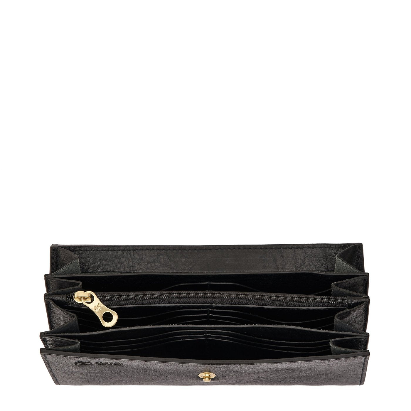 Siena | Women's continental wallet in leather color black