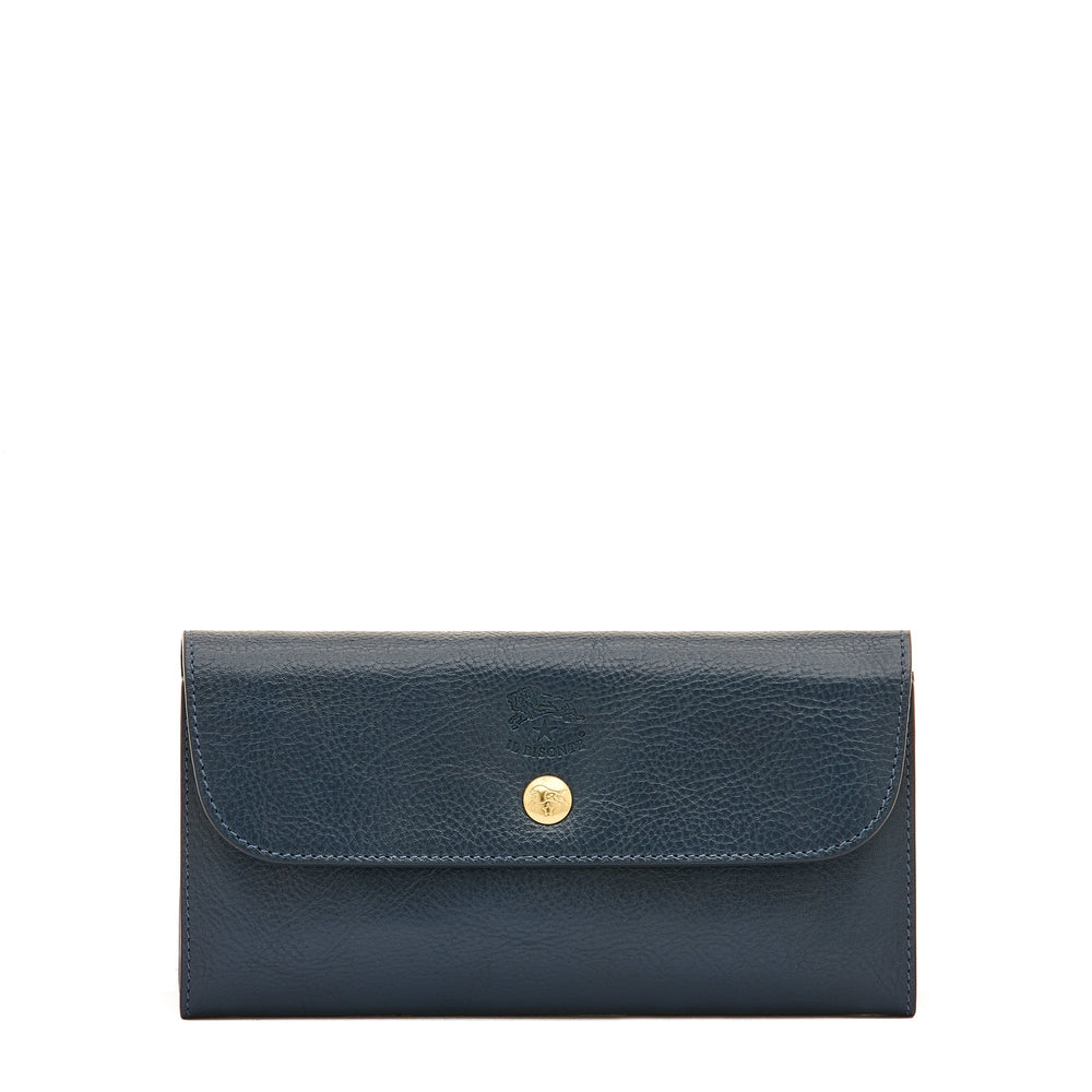 Siena | Women's continental wallet in leather color blue