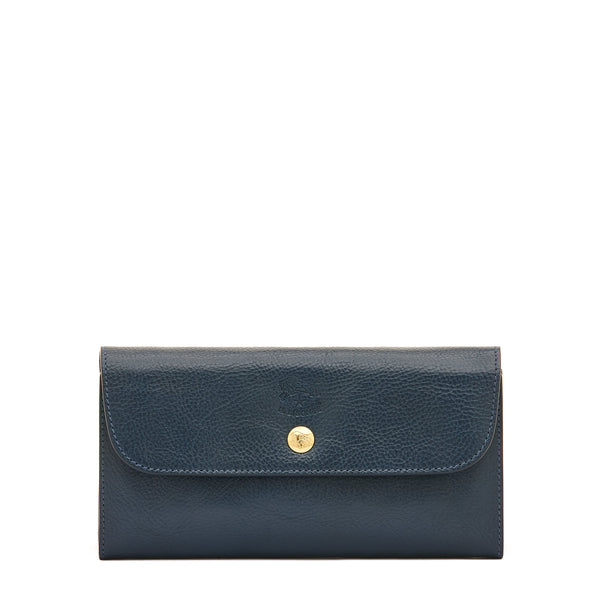 Siena | Women's continental wallet in leather color blue
