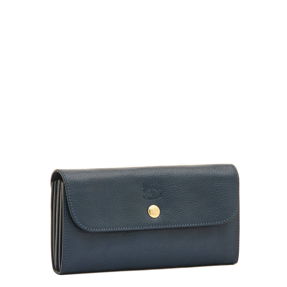 Siena | Women's continental wallet in leather color blue