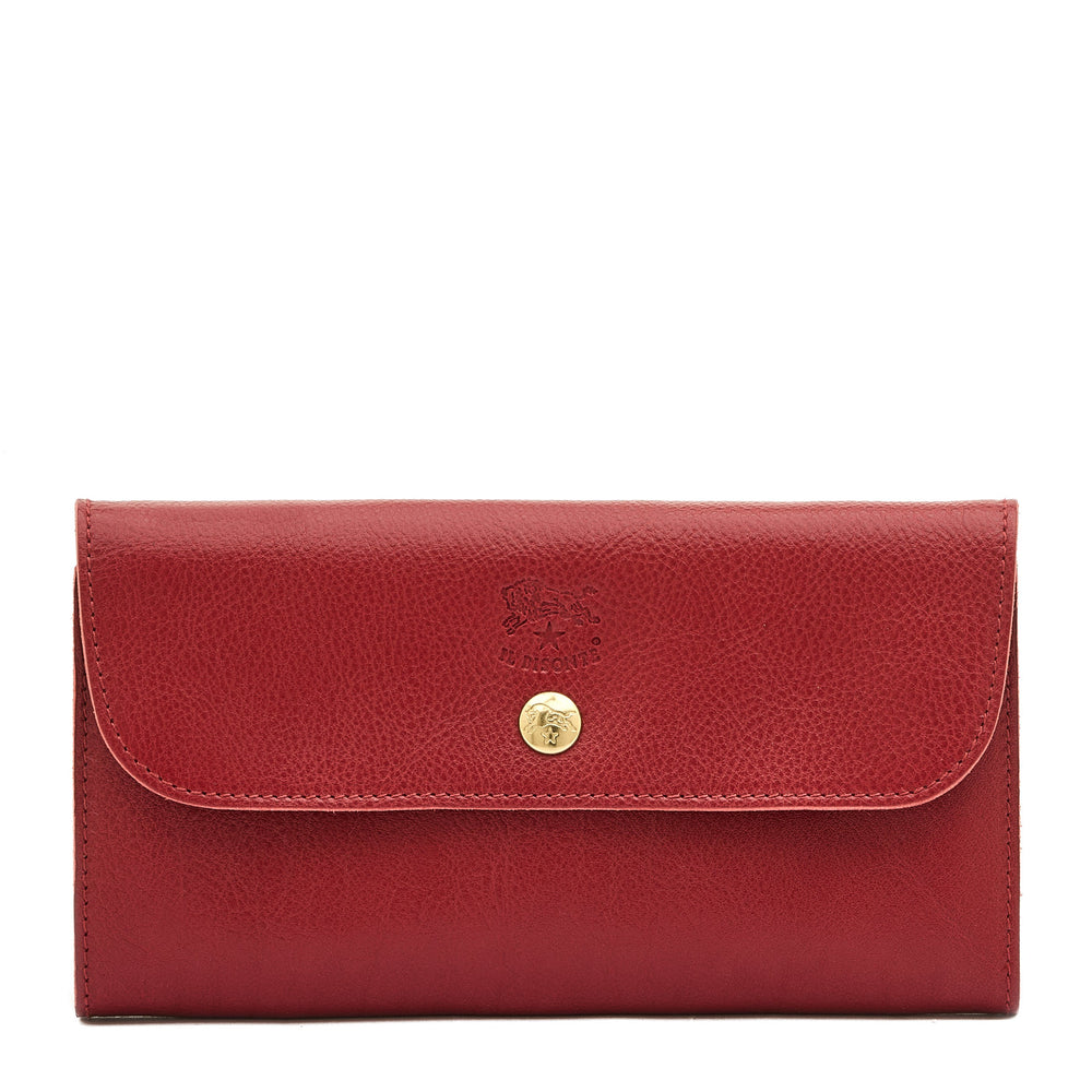 Siena | Women's continental wallet in leather color red