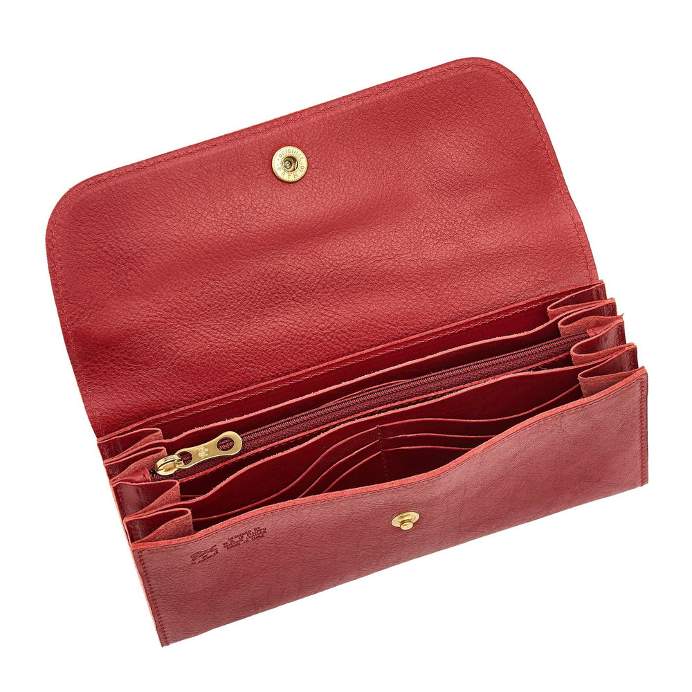 Siena | Women's continental wallet in leather color red
