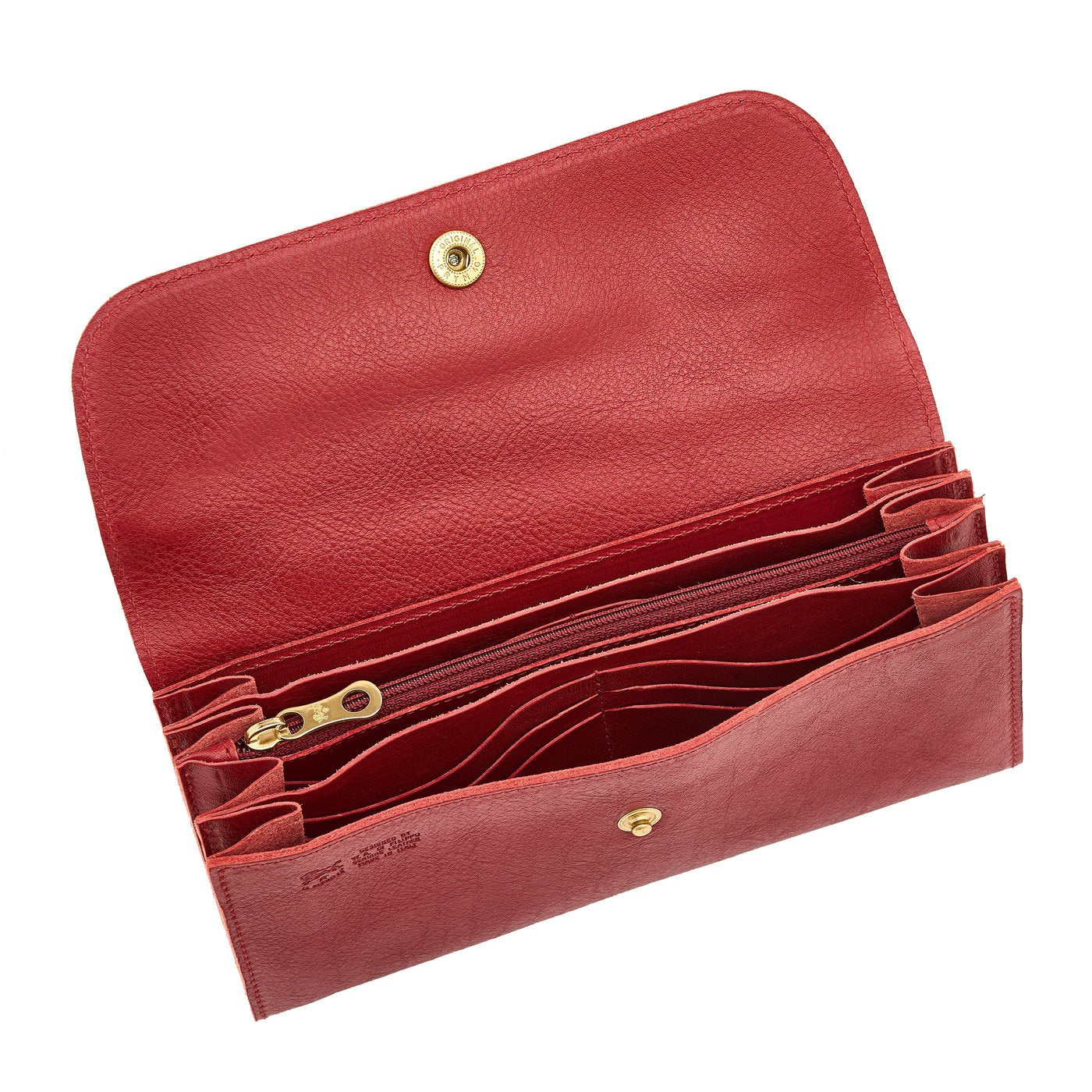 Siena | Women's continental wallet in leather color red