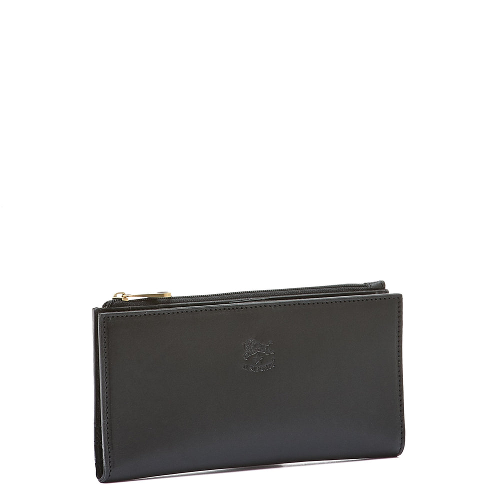 Giulia | Women's continental wallet in leather color black