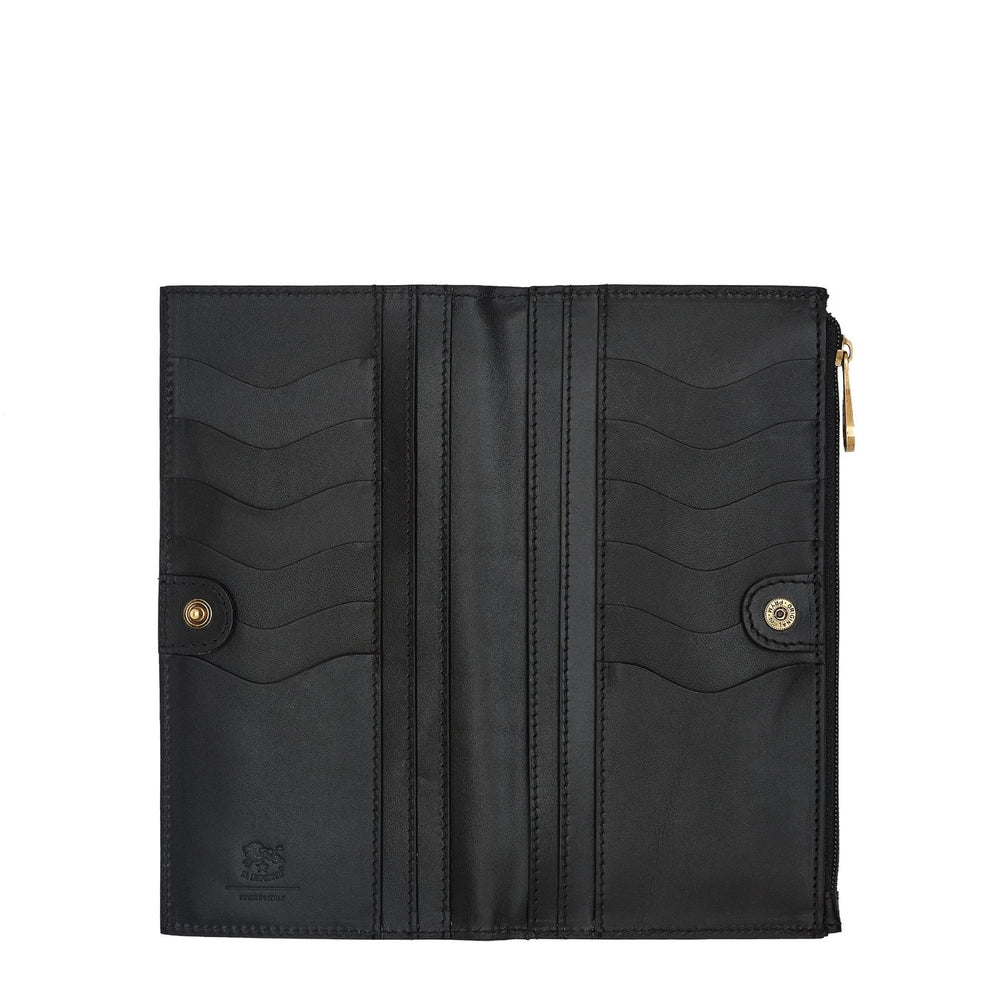 Giulia | Women's continental wallet in leather color black