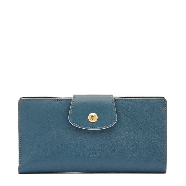 Acero | Women's continental wallet in leather color blue denim
