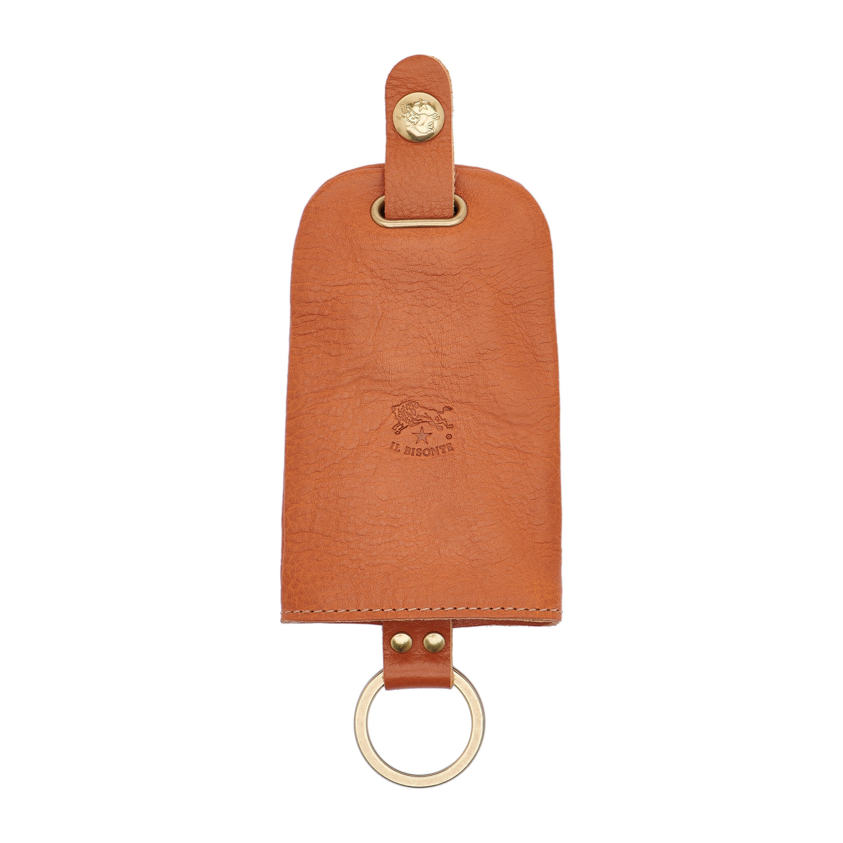 Porte clefs en cuir couleur caramel
