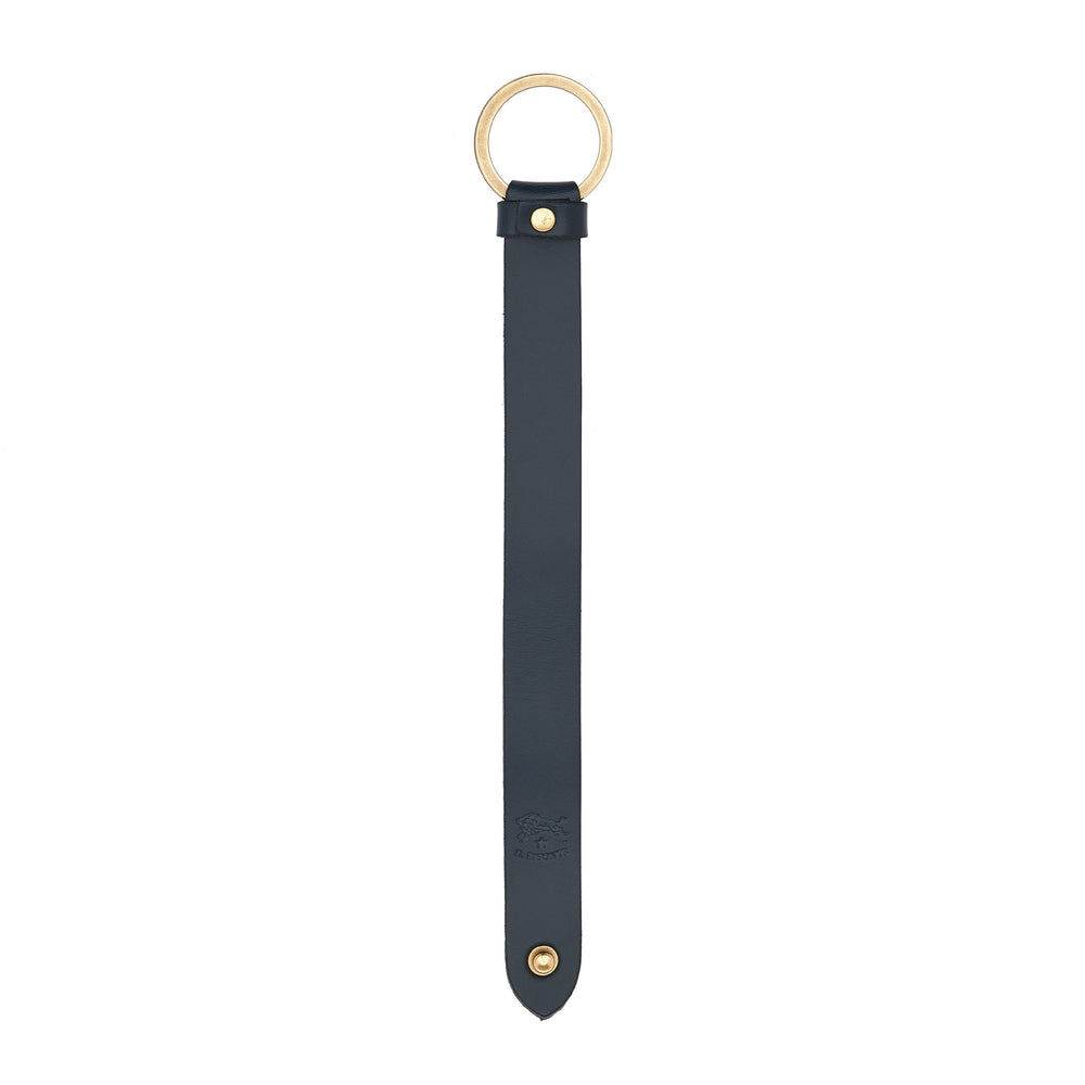 Porte clefs en cuir couleur bleu