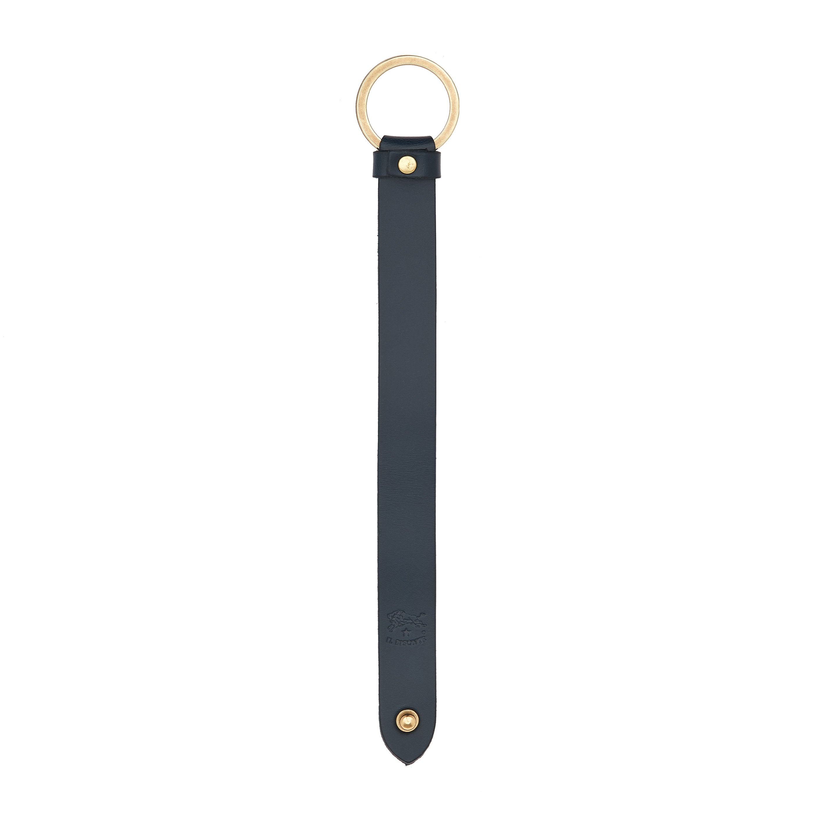 Porte clefs en cuir couleur bleu