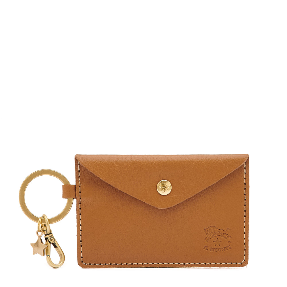 Scarlino | Porte clefs pour femme en cuir couleur gianduia