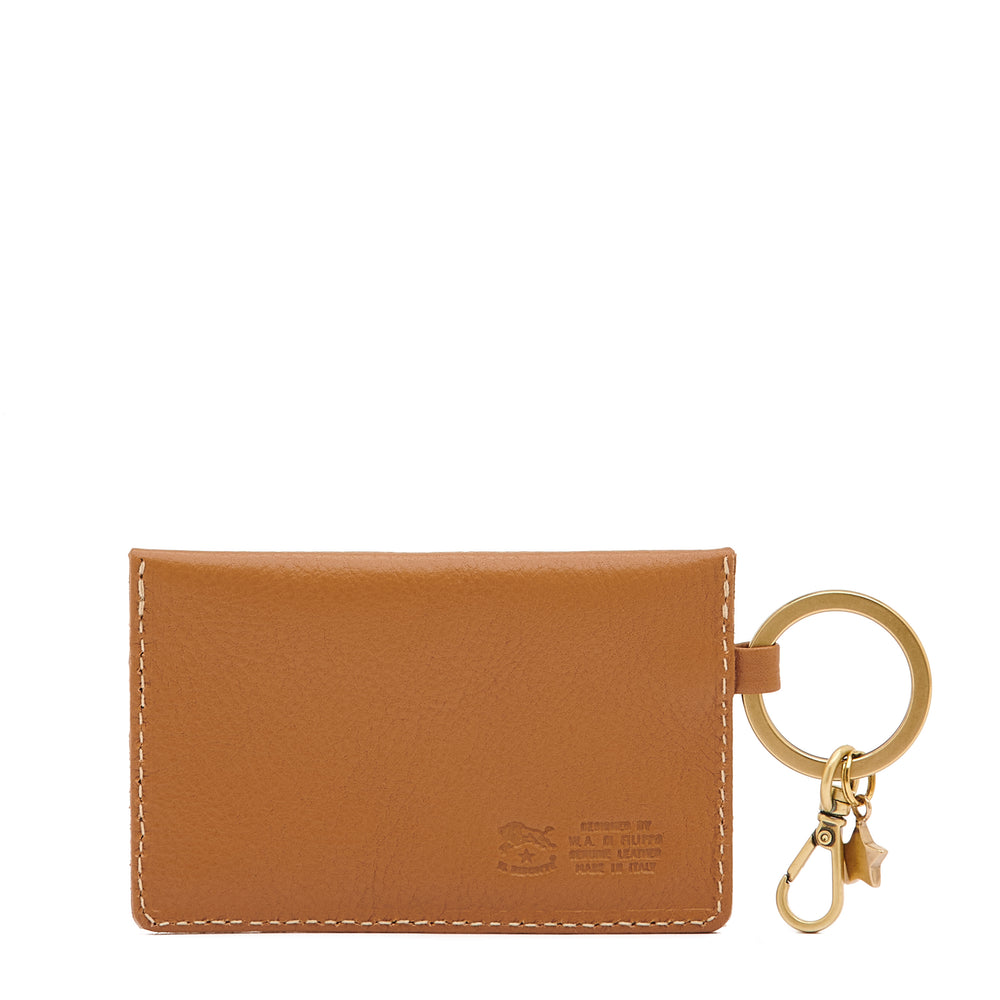 Scarlino | Porte clefs pour femme en cuir couleur gianduia