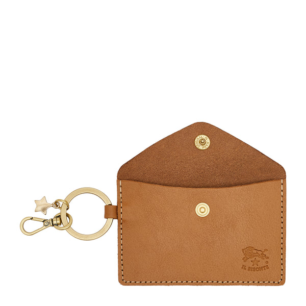 Scarlino | Porte clefs pour femme en cuir couleur gianduia