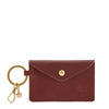 Scarlino | Porte clefs pour femme en cuir couleur cerise noir