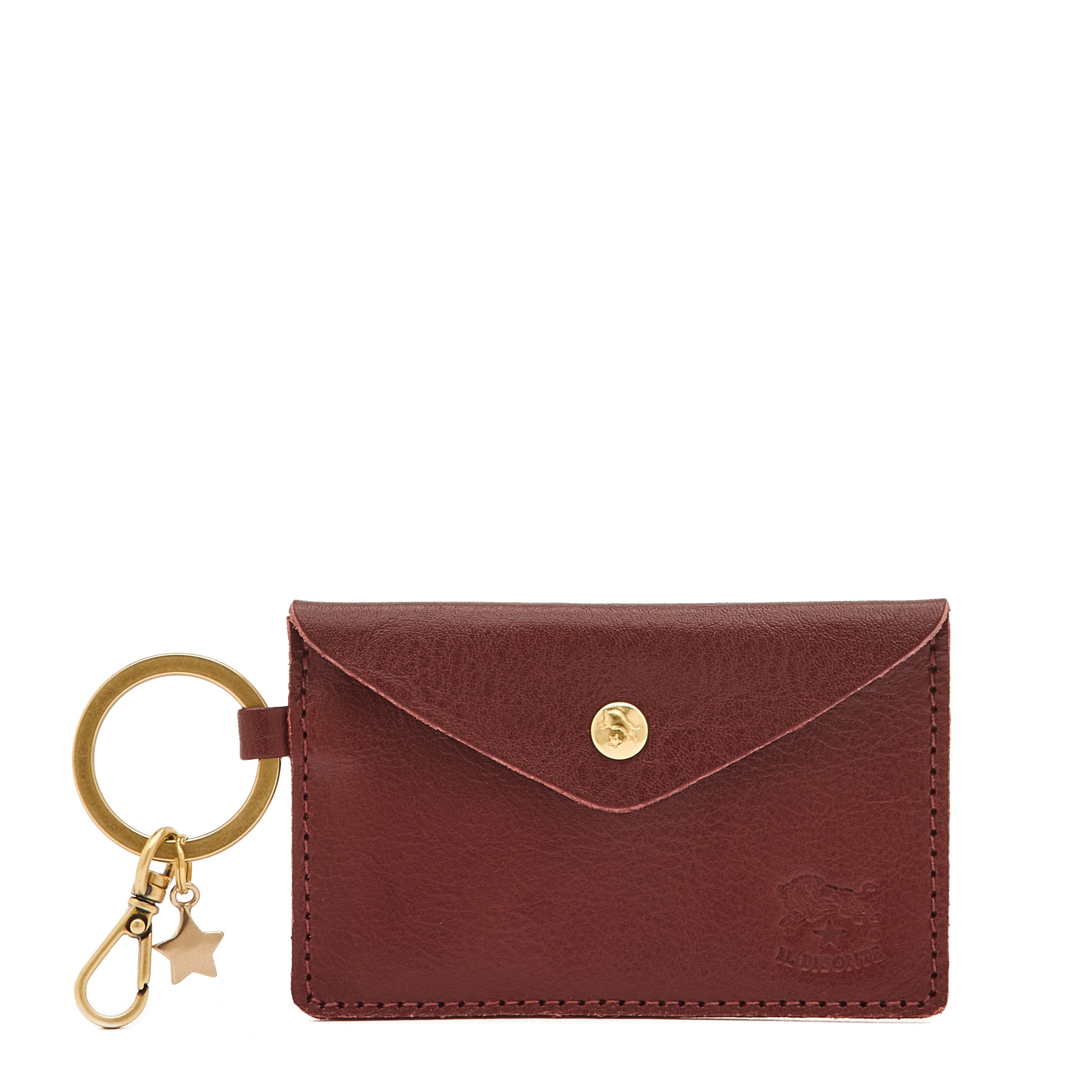 Scarlino | Women's keyring in leather color black cherry