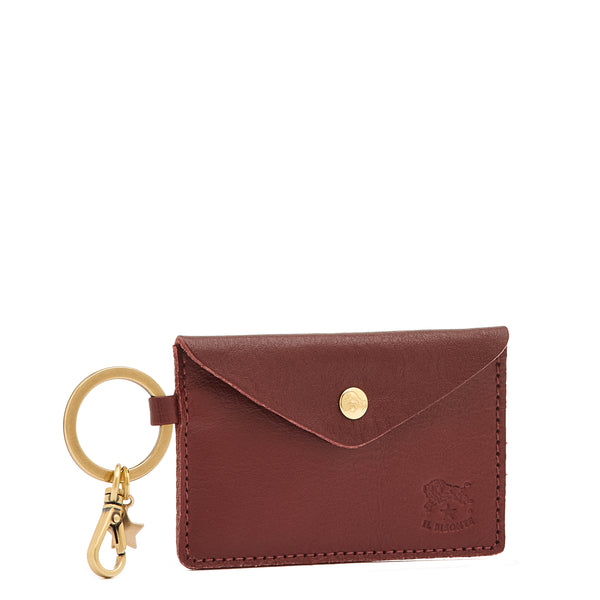 Scarlino | Porte clefs pour femme en cuir couleur cerise noir