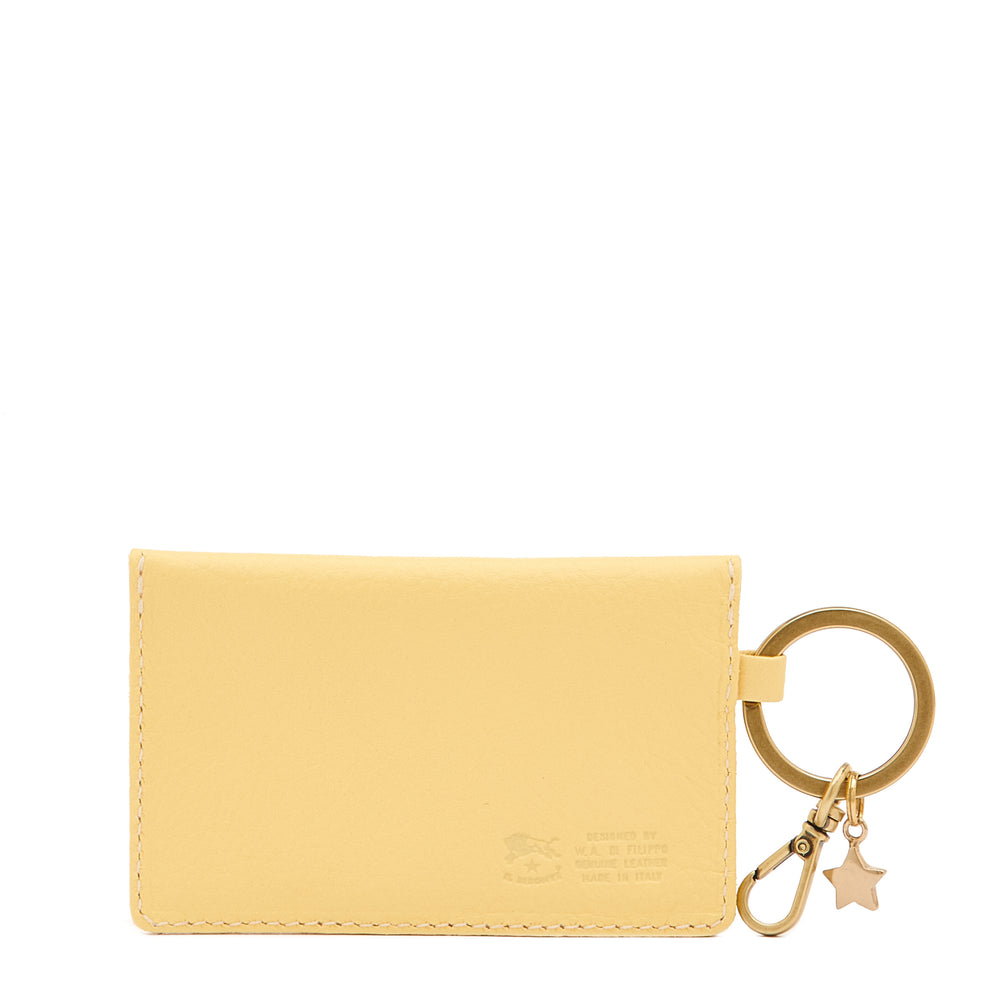 Scarlino | Porte clefs pour femme en cuir couleur vanille