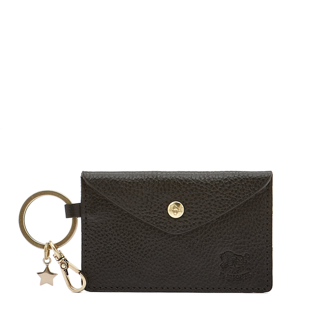 Scarlino | Porte clefs pour femme en cuir de veau couleur noir