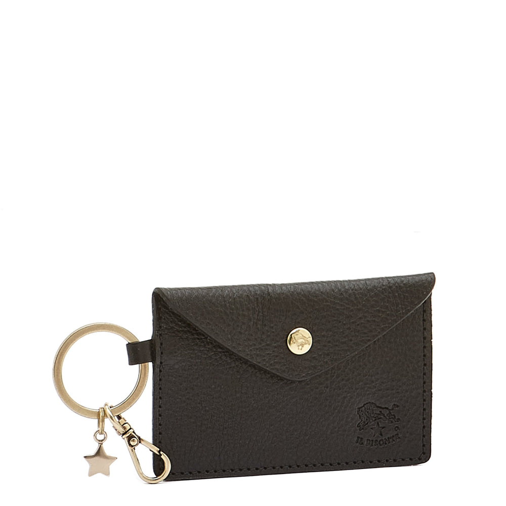 Scarlino | Porte clefs pour femme en cuir de veau couleur noir