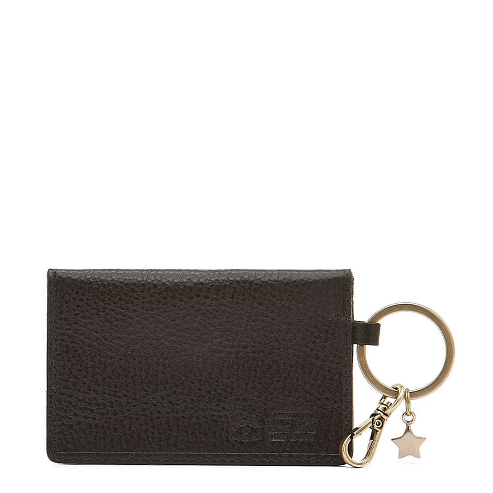 Scarlino | Porte clefs pour femme en cuir de veau couleur noir