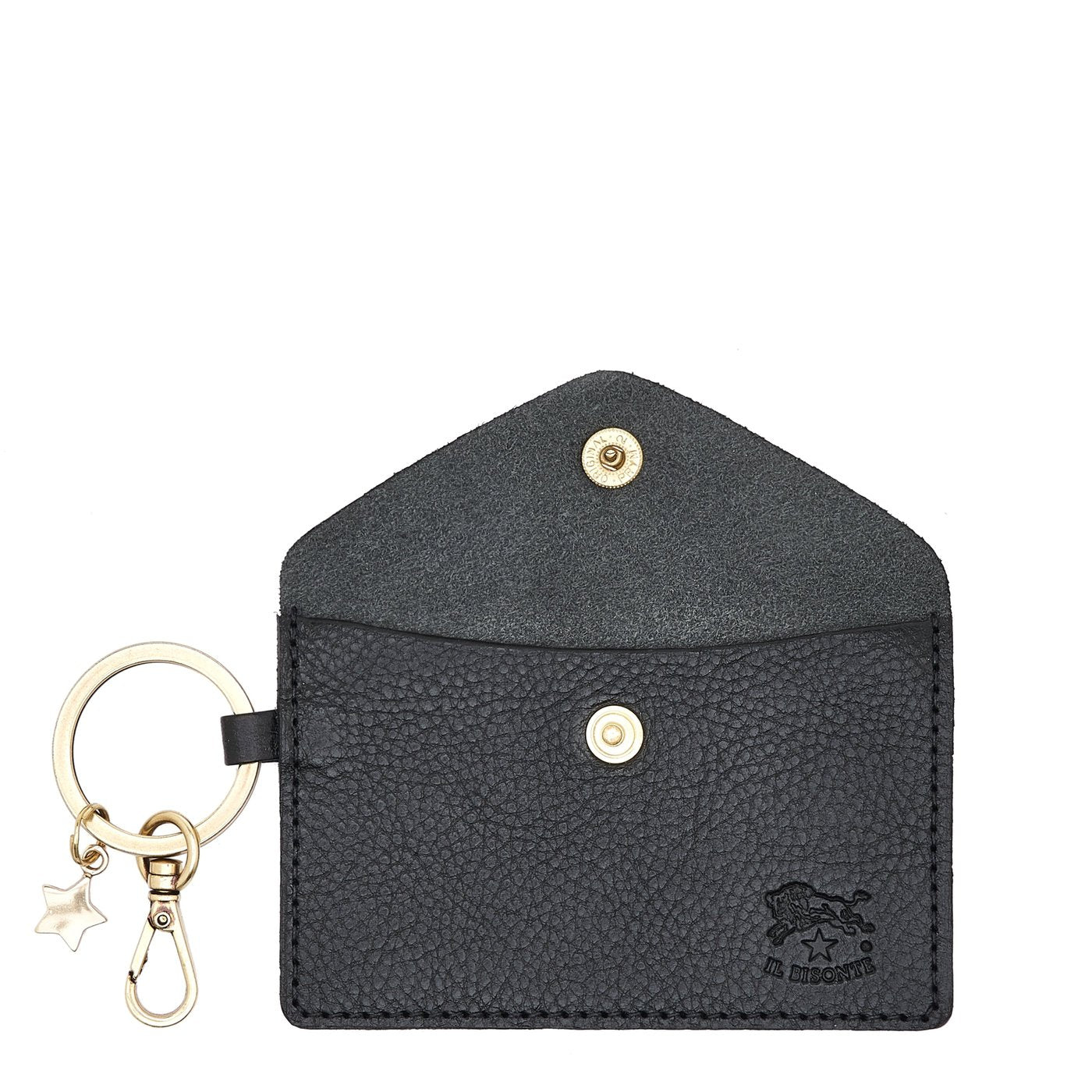 Scarlino | Porte clefs pour femme en cuir de veau couleur noir