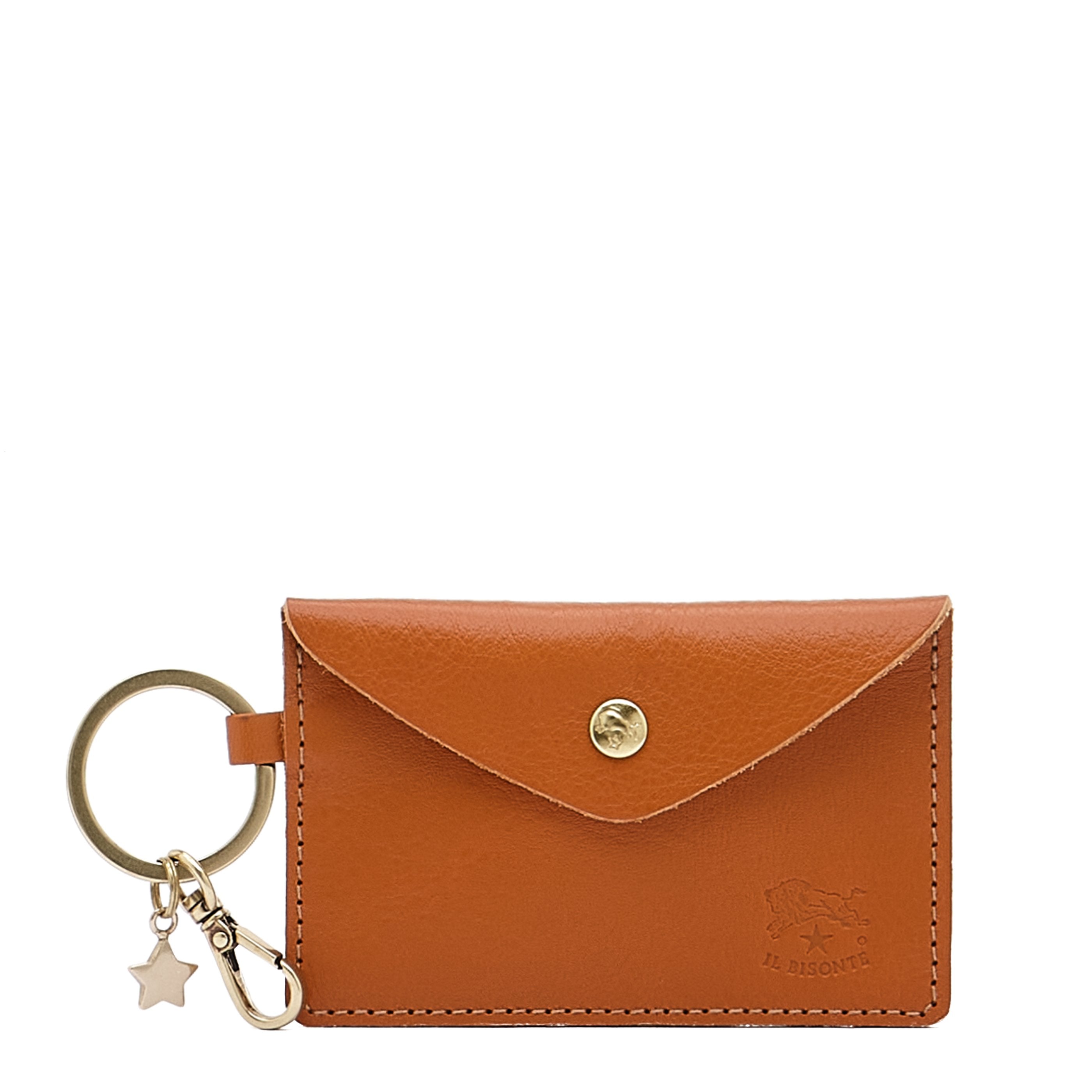 Scarlino | Porte clefs pour femme en cuir couleur caramel