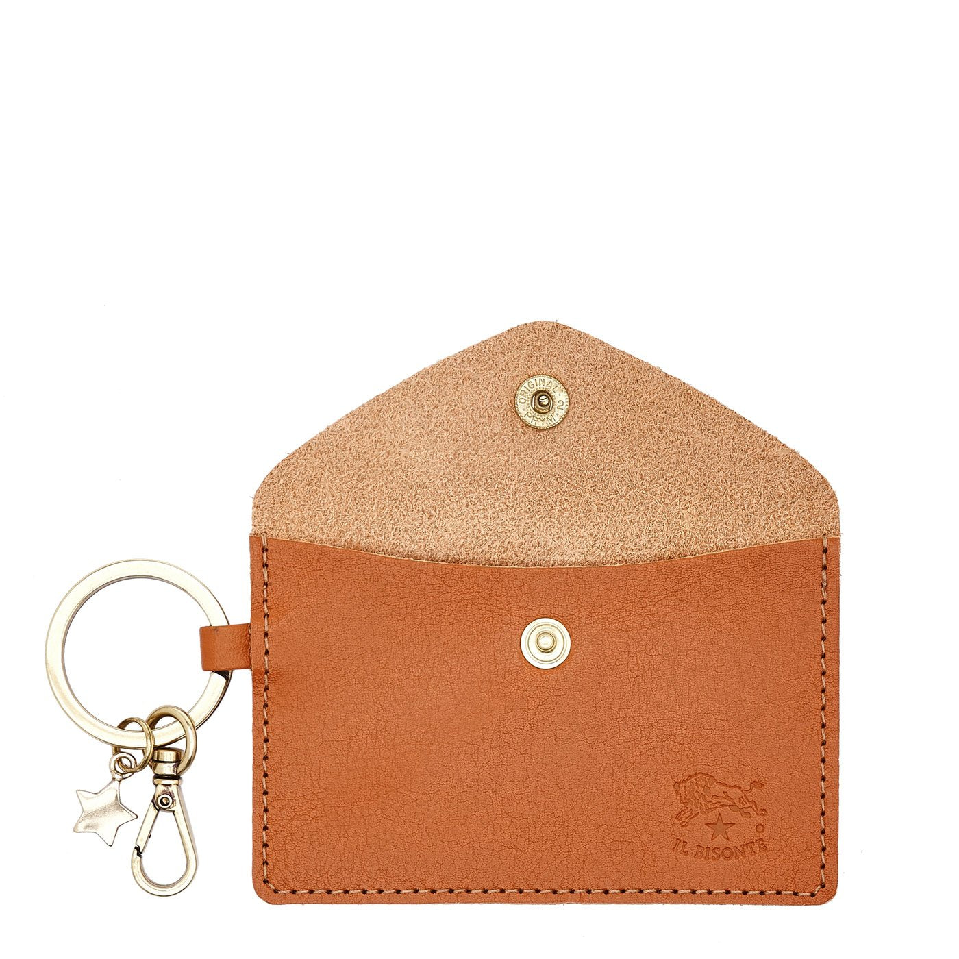 Scarlino | Porte clefs pour femme en cuir couleur caramel