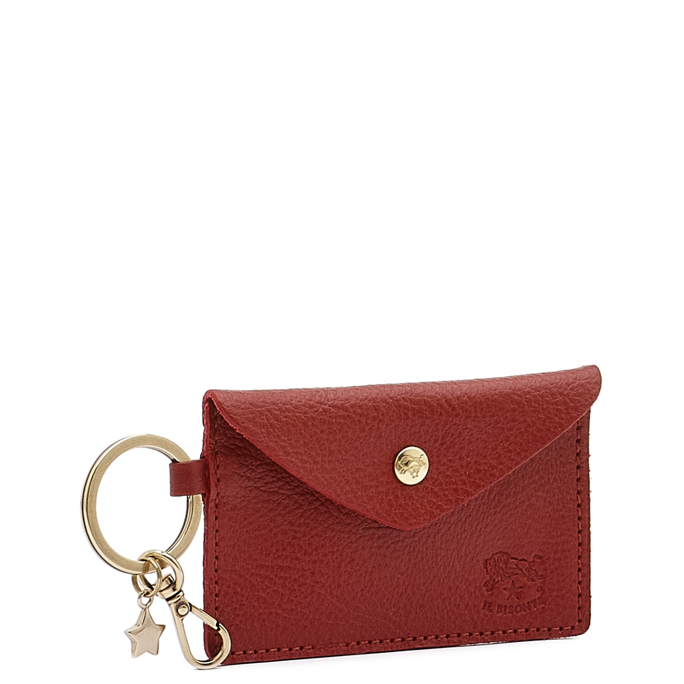 Scarlino | Porte clefs pour femme en cuir couleur rouge