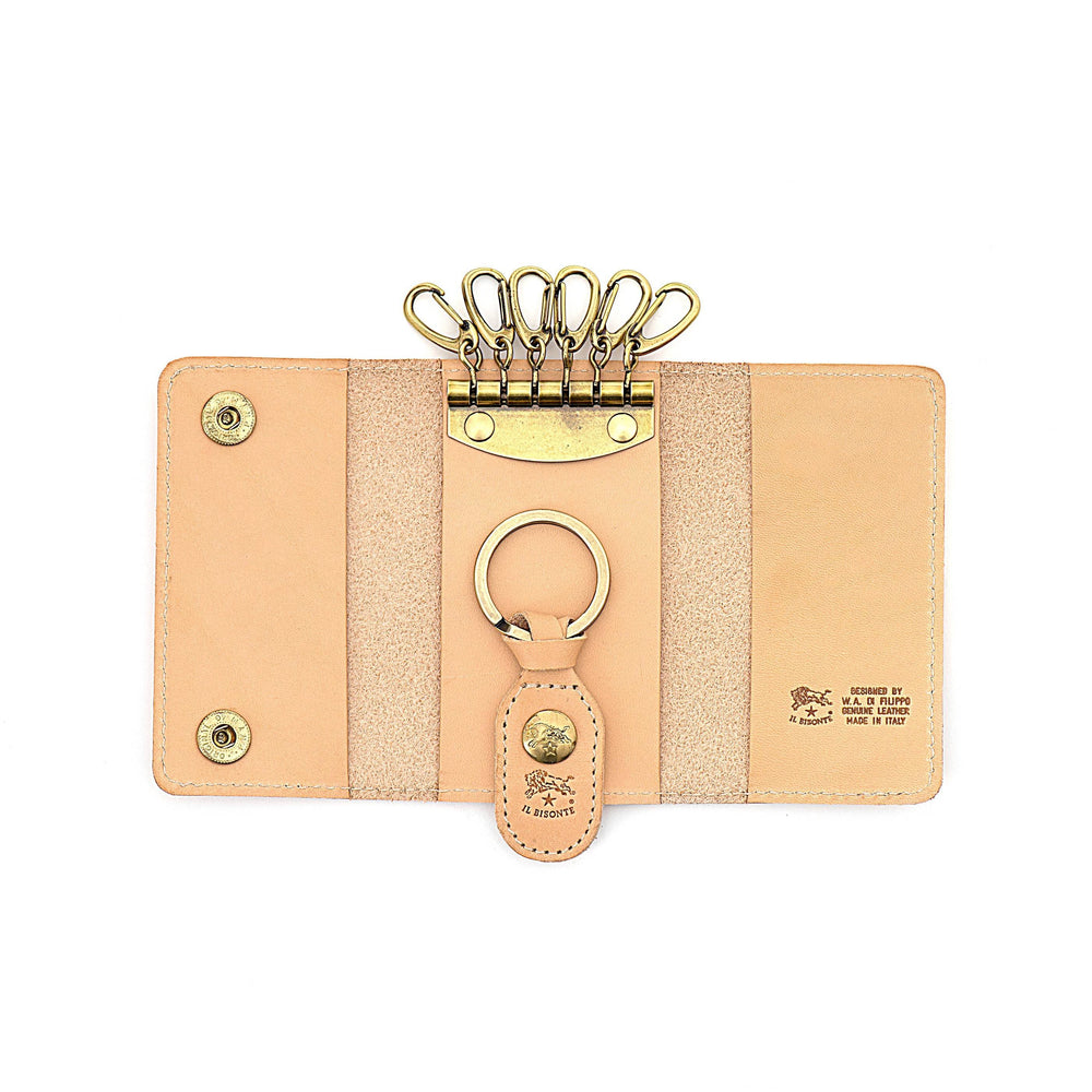 Porte clefs en cuir couleur naturel